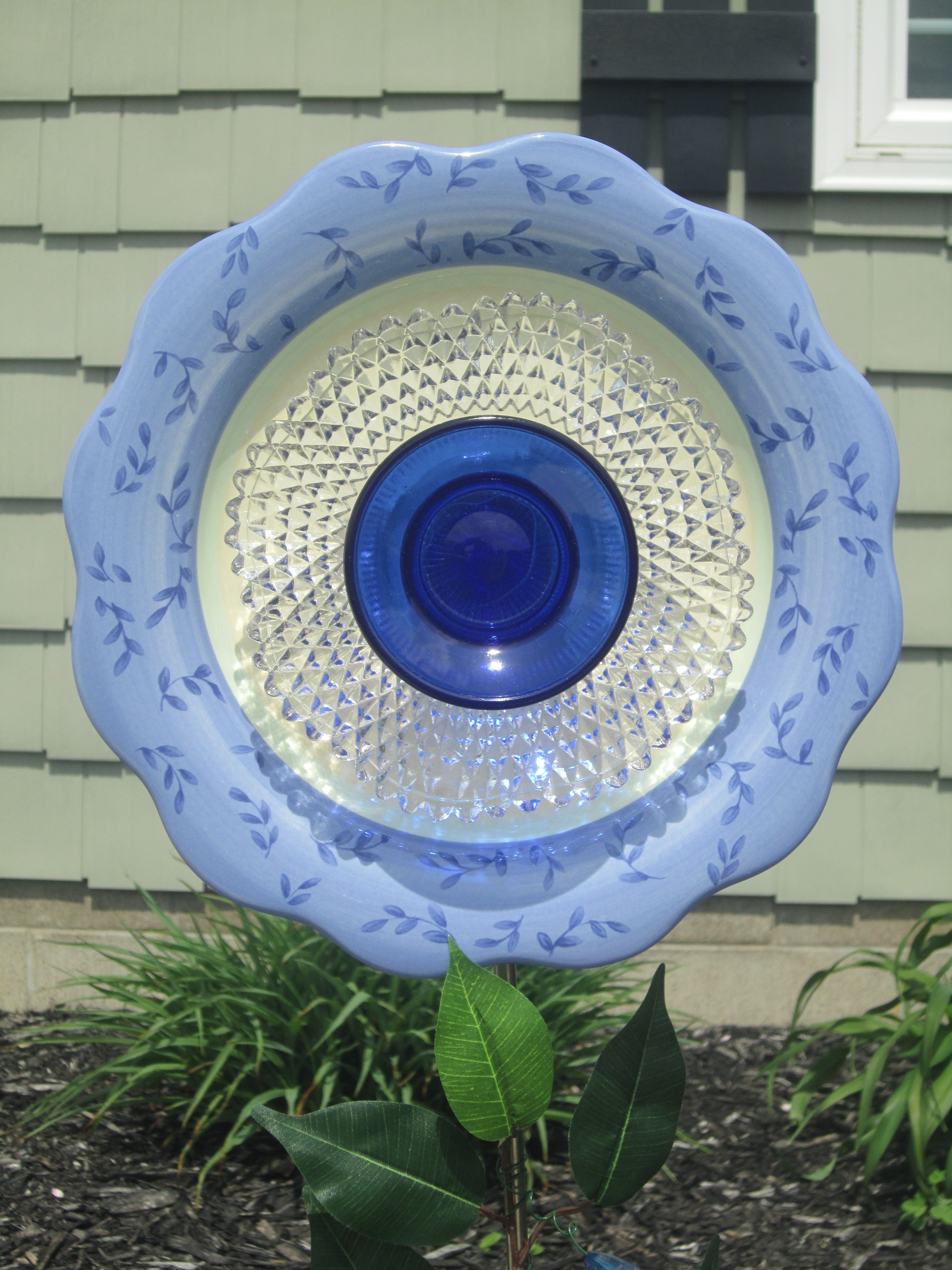 Teller Blume Vintage Glas Garten Dekor Hof Kunst Deco