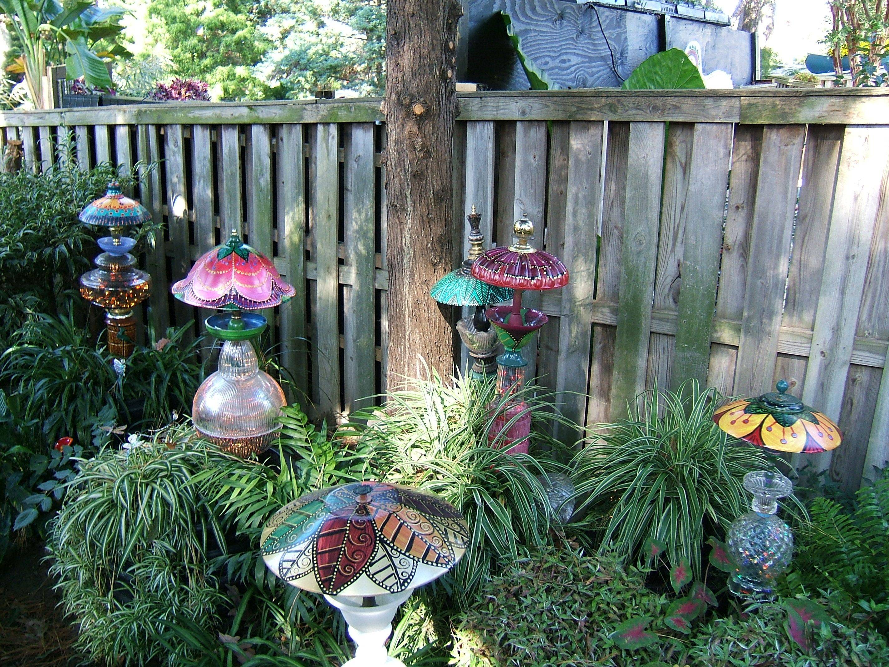 Upcycled Garden Art Glassware Garden Art