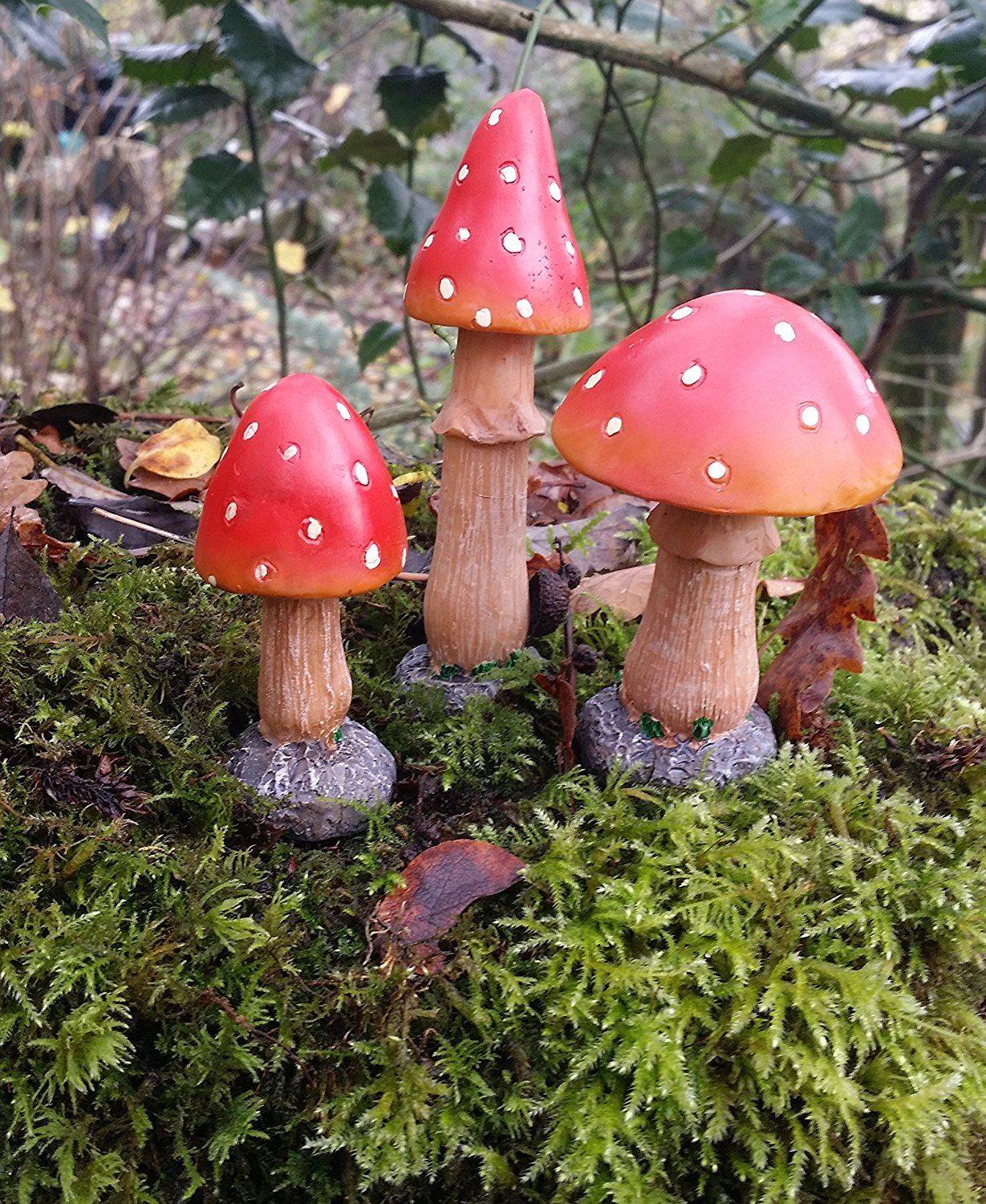 Mushroom Ceramic Fairy Garden Stakes Design Ideas