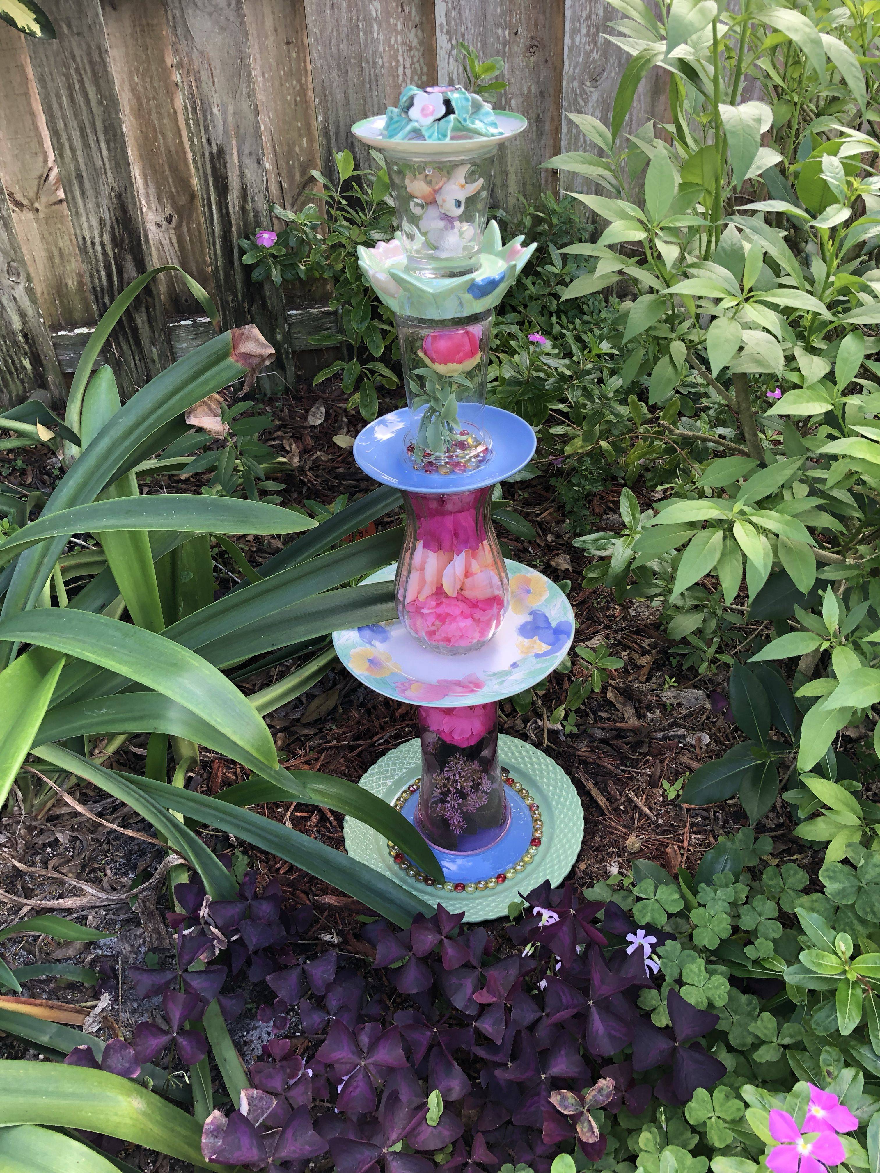 Glass Yard Totem Glass Garden Art