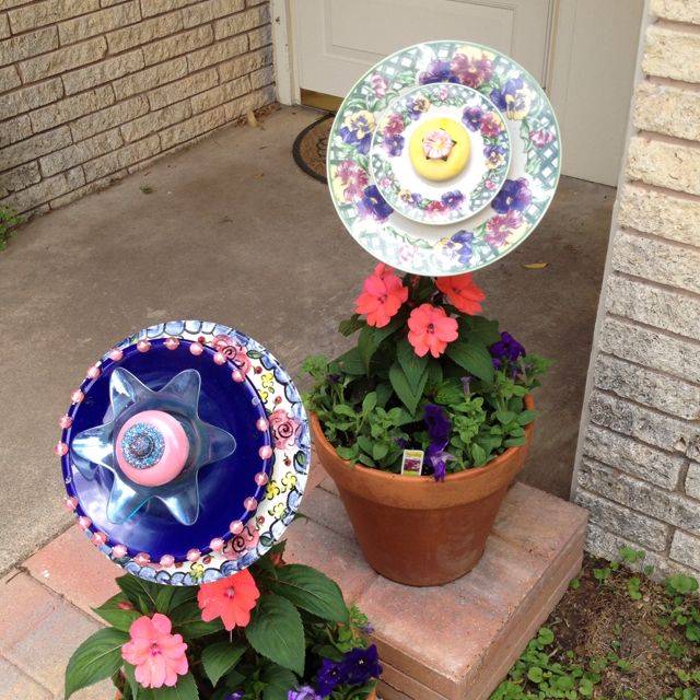 Upcycled Garden Glass Flowers