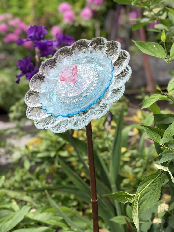 Garden Art Vintage Plate Flower