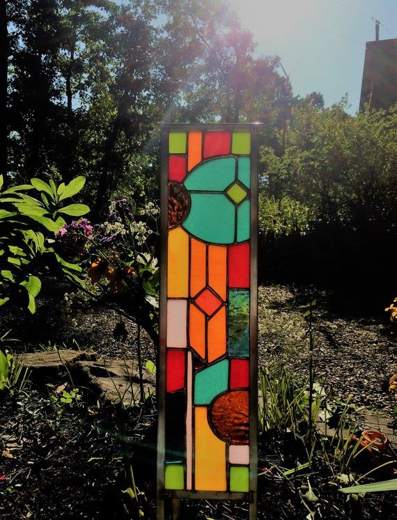 Stained Glass Cardinal Garden Ornament