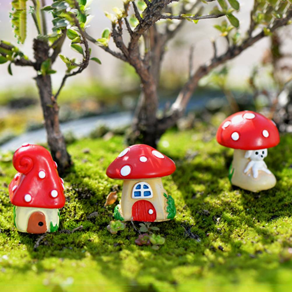Kawaii Diy Craft Mini Mushroom House Crafts Fairy Garden Miniatures