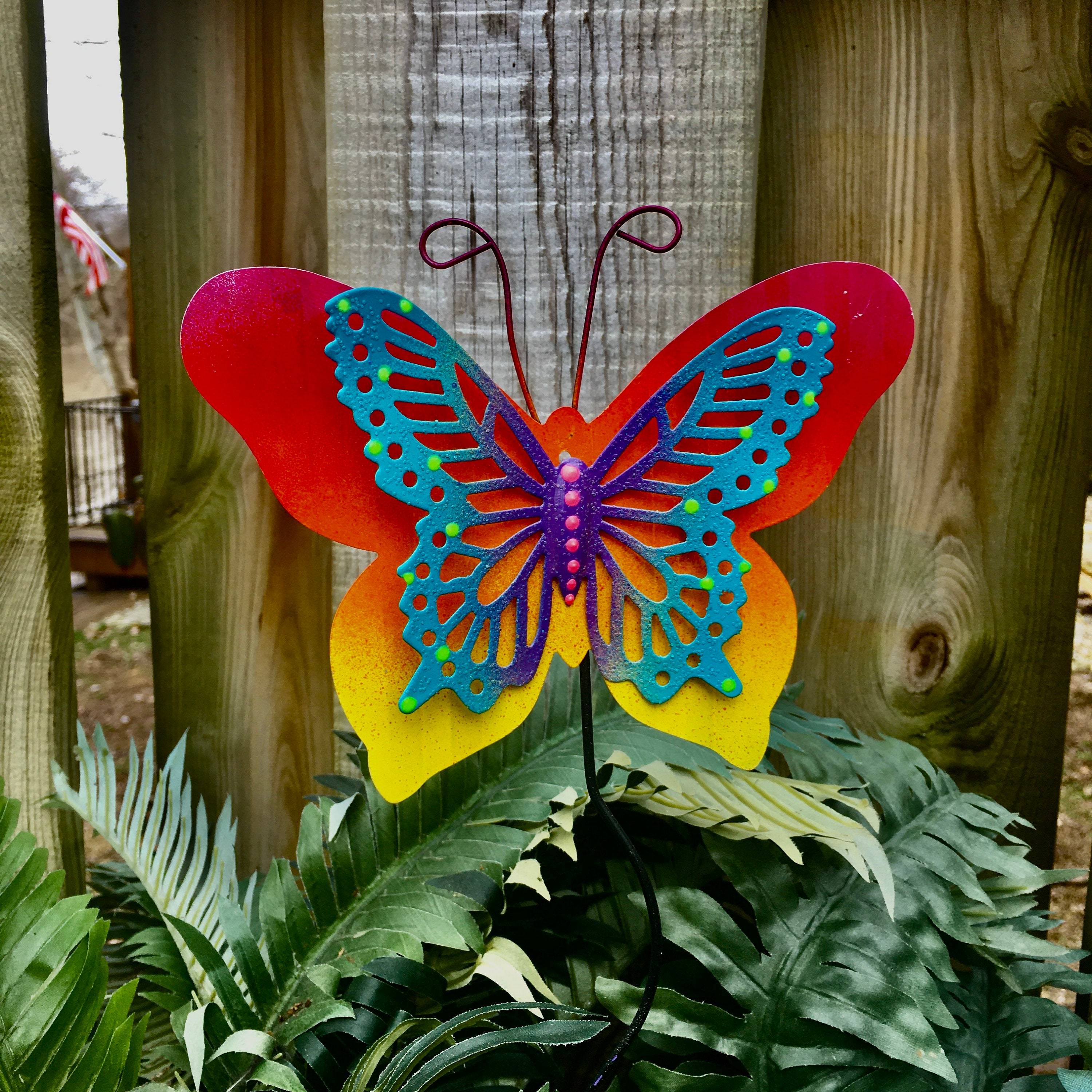 Butterflies Garden Decoration Multi Coloured Metal Outdoor Butterfly Xl