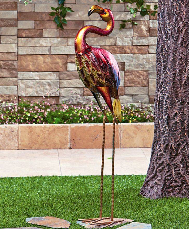 Indooroutdoor Metal And Colorful Iridescent Glass Bird Statues