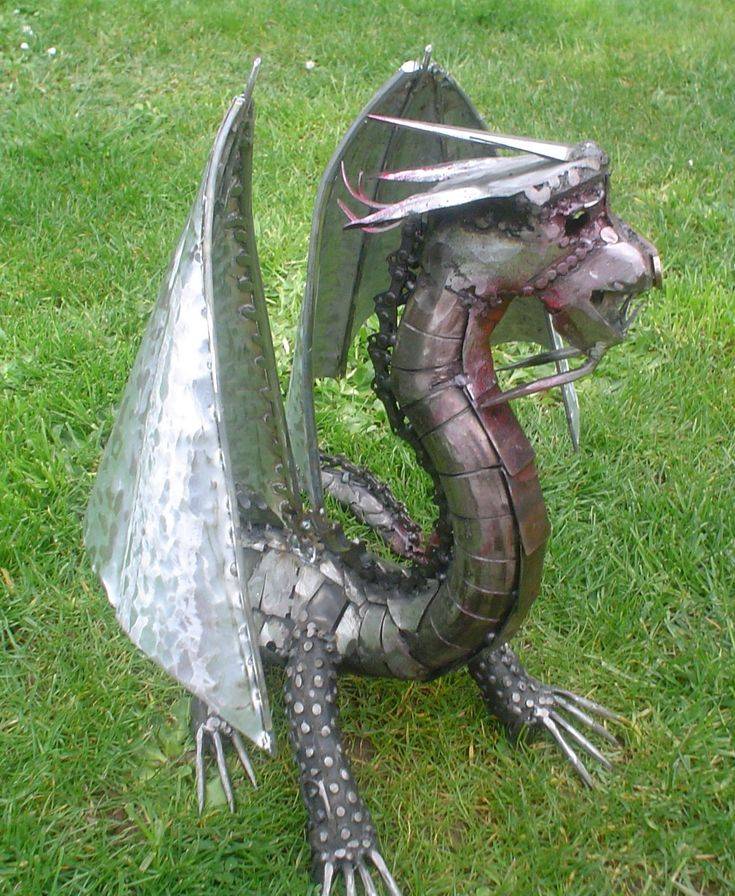Wooden Handmade Skyrim Dragon Statue Sculpture Handcrafted Gift Art