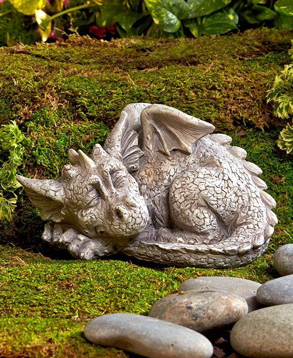 Piece Swimming Dragon Garden Statue Medieval Landscape Decor Outdoor