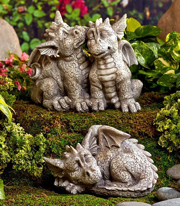The Thinker Whimsical Garden Dragon Statue H Cute Baby Dragon
