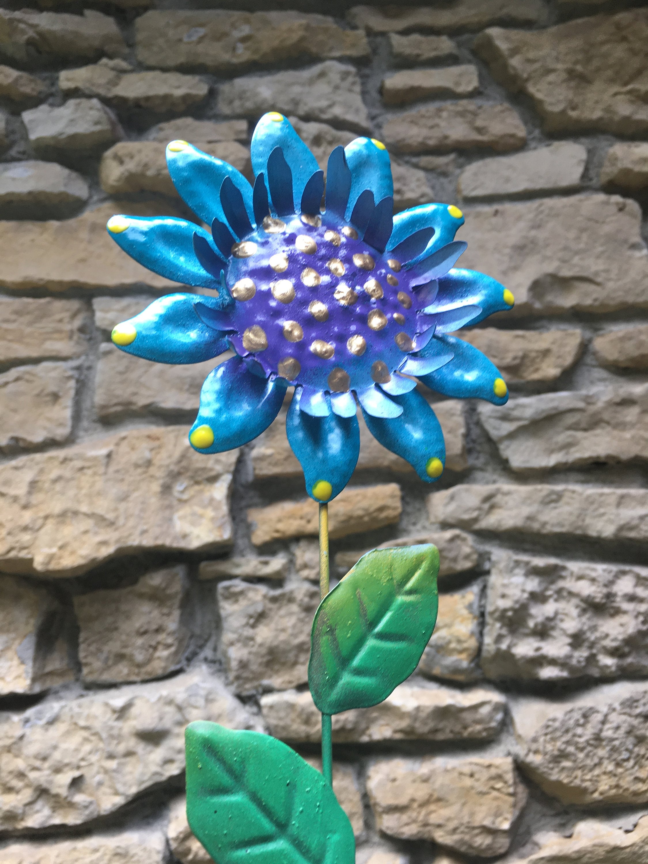 Metal Garden Decor Yard Art Pond Sunflower Lawn Outdoor Ornament Steel