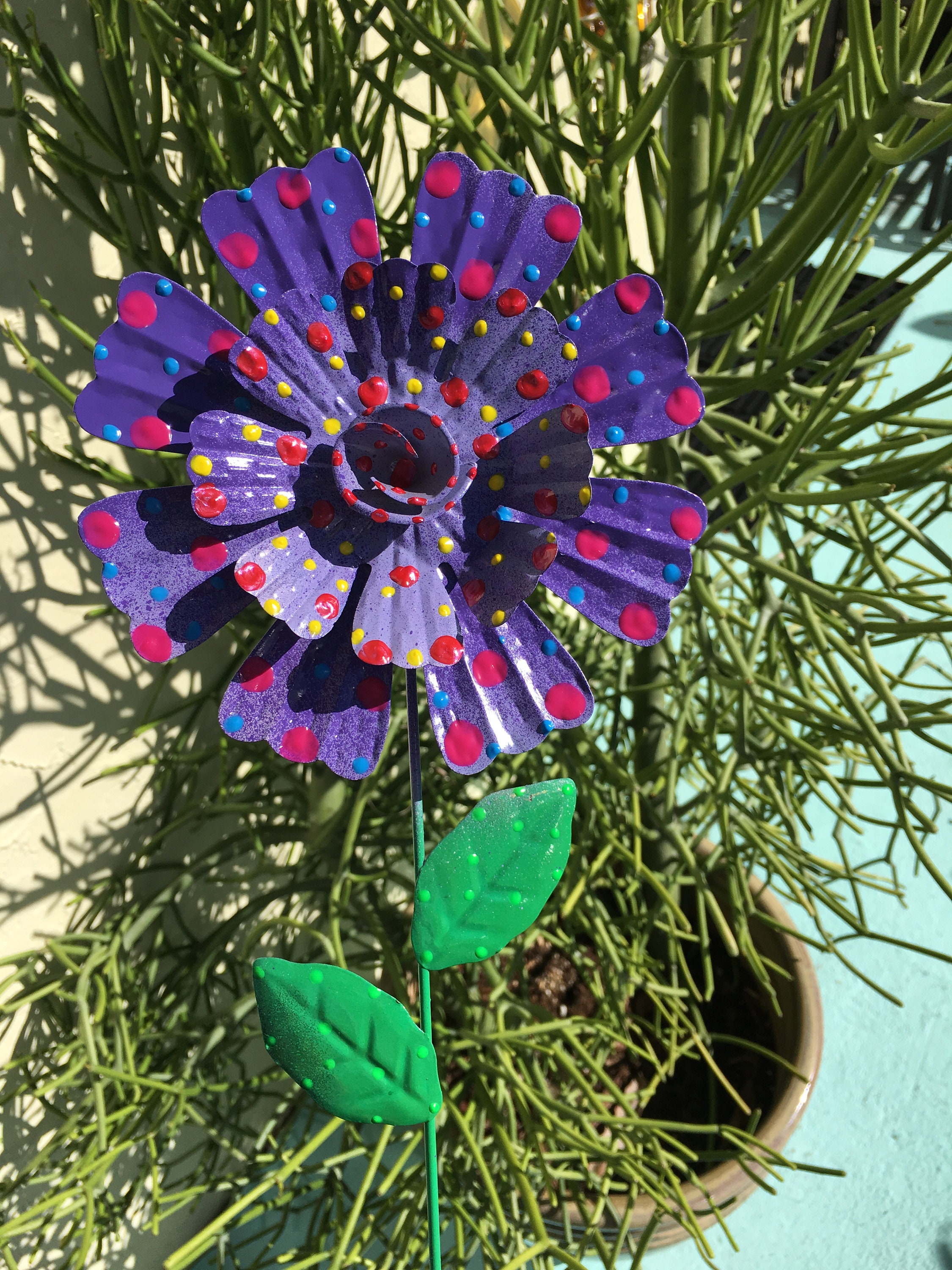 Hollyhock Stem Stake Garden Art