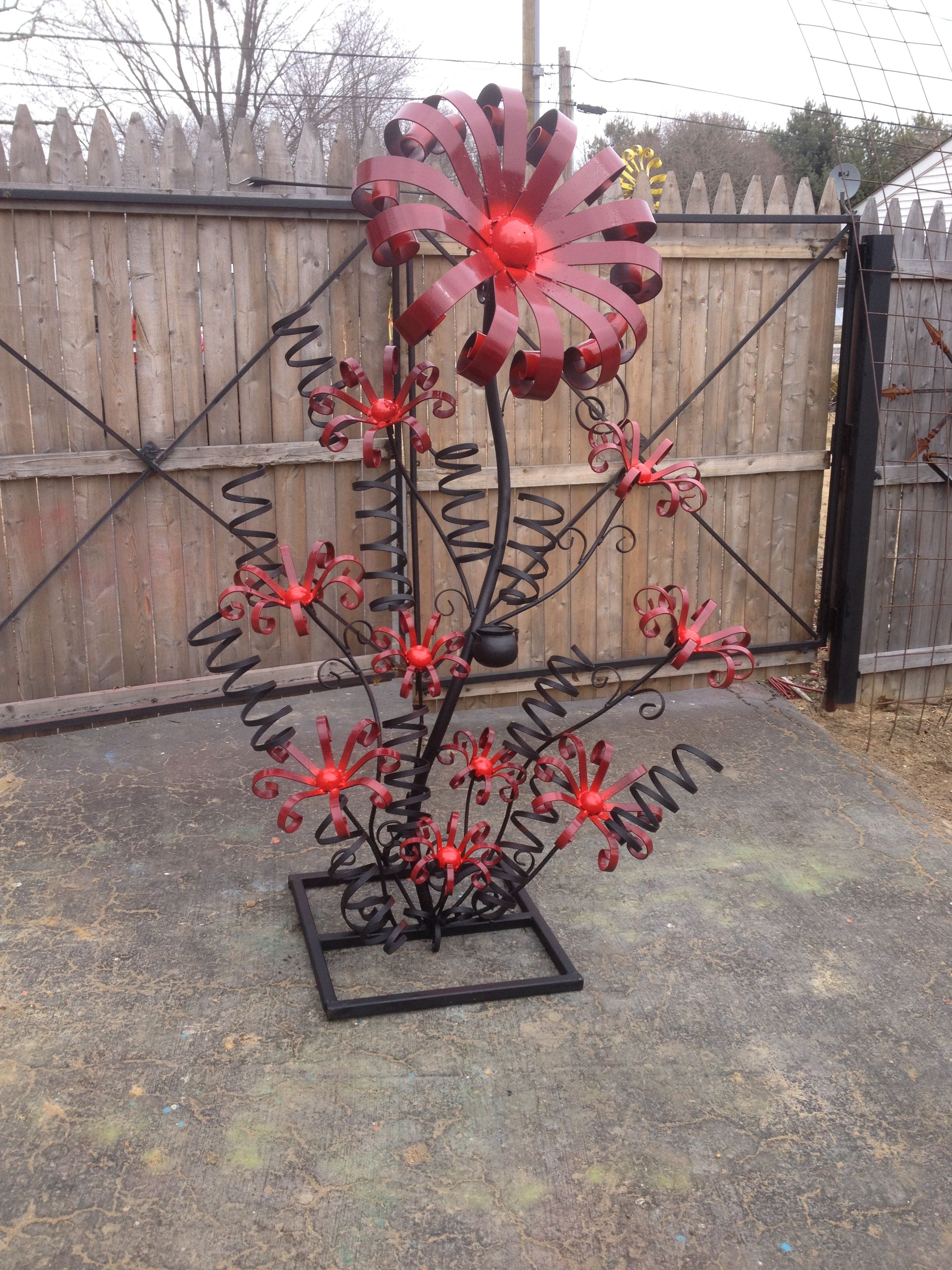 Metal Flower Garden Stake