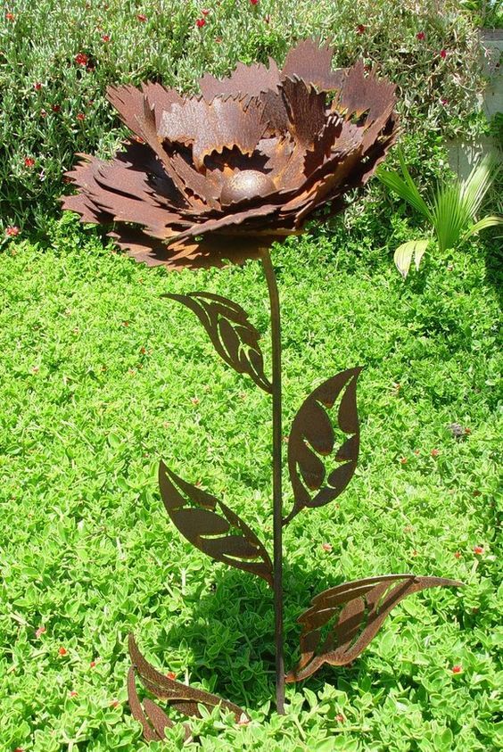 Recycled Metal Flower Garden Sunflower Aluminum Yard Art Etsy