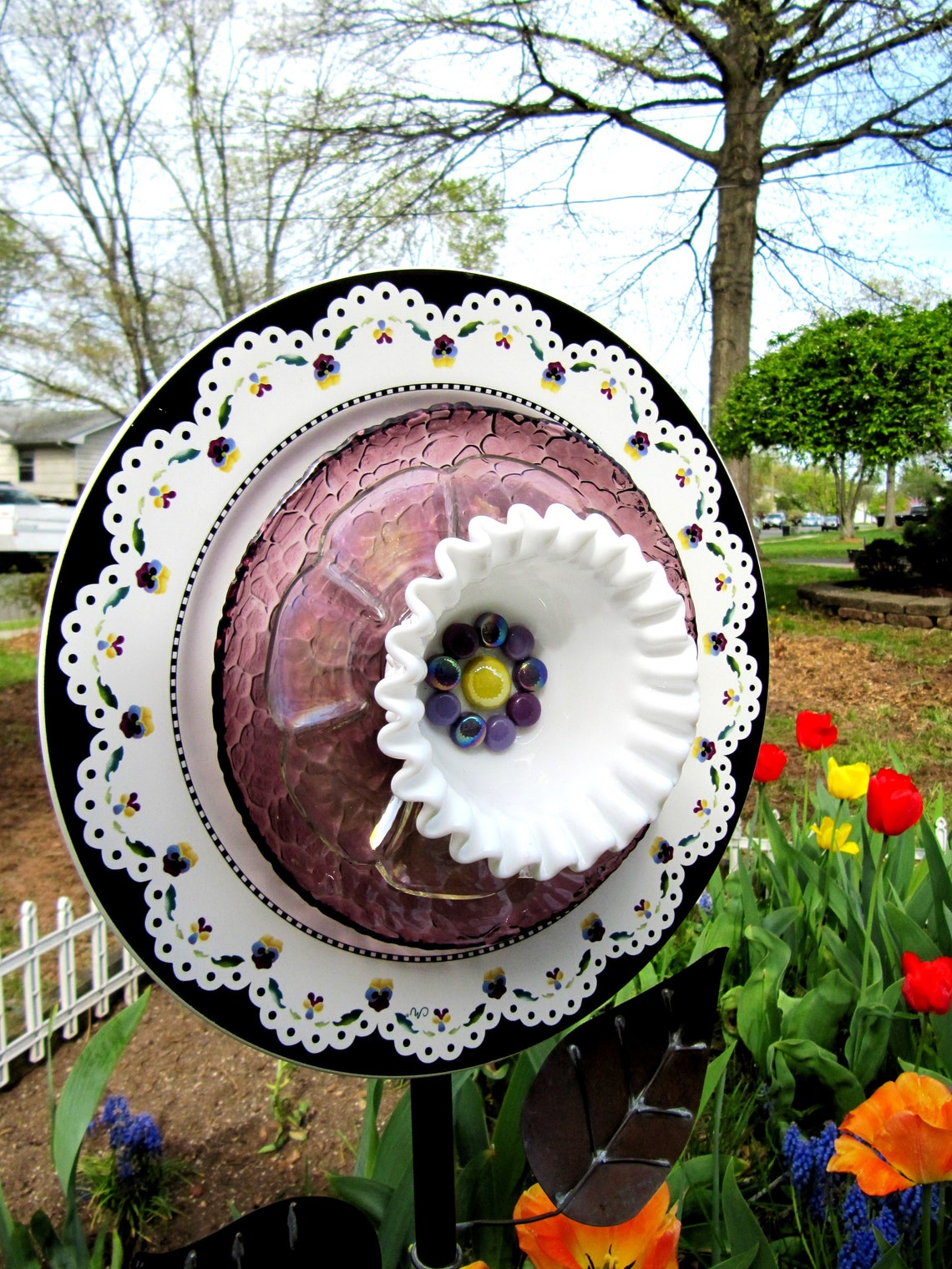 Vintage Glass Garden Decor Sunshine