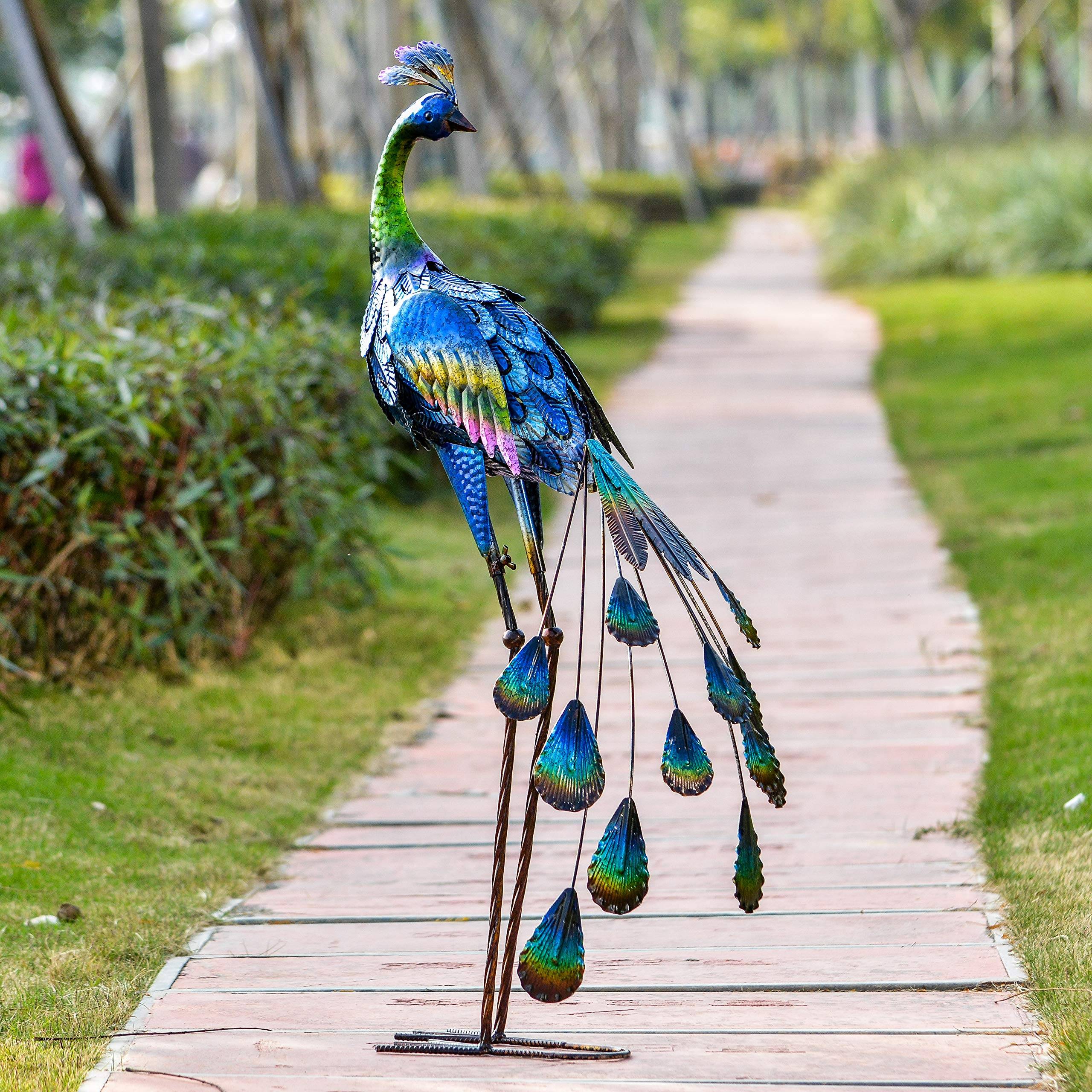 Metallic Peacock Outdoor Dcor