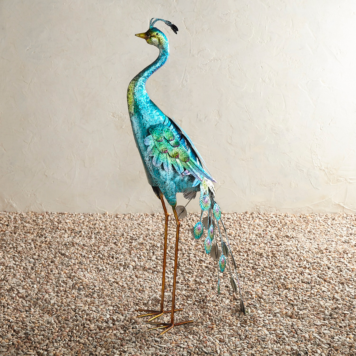 Metal Peacock Garden Decor Sculpture Yard Lawn Pond Patio Art Home
