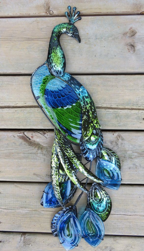 Peacock Figurine Garden Yard Decor Resin Multicolored New Lawn