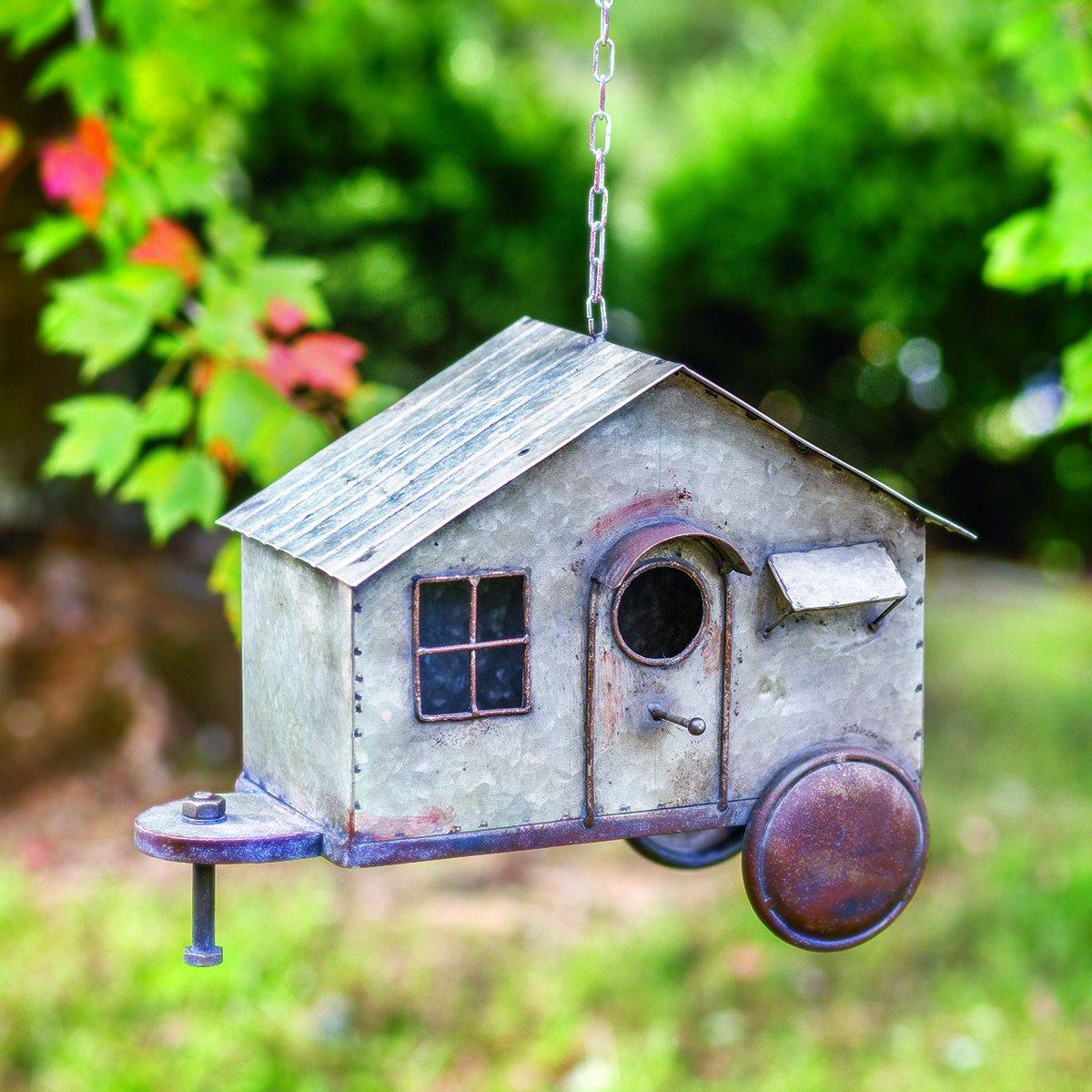 Rustic Green Bird House Large Outdoor Functional Ceramic