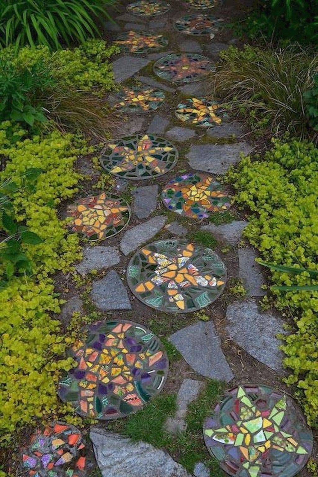 Garden Pathway Pebble Mosaic Ideas