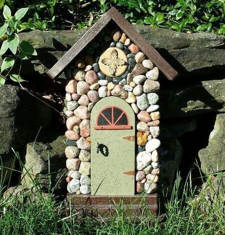 Large Fairy Door Elf Pixie Steps Wooden Stone Magical Garden Outdoor