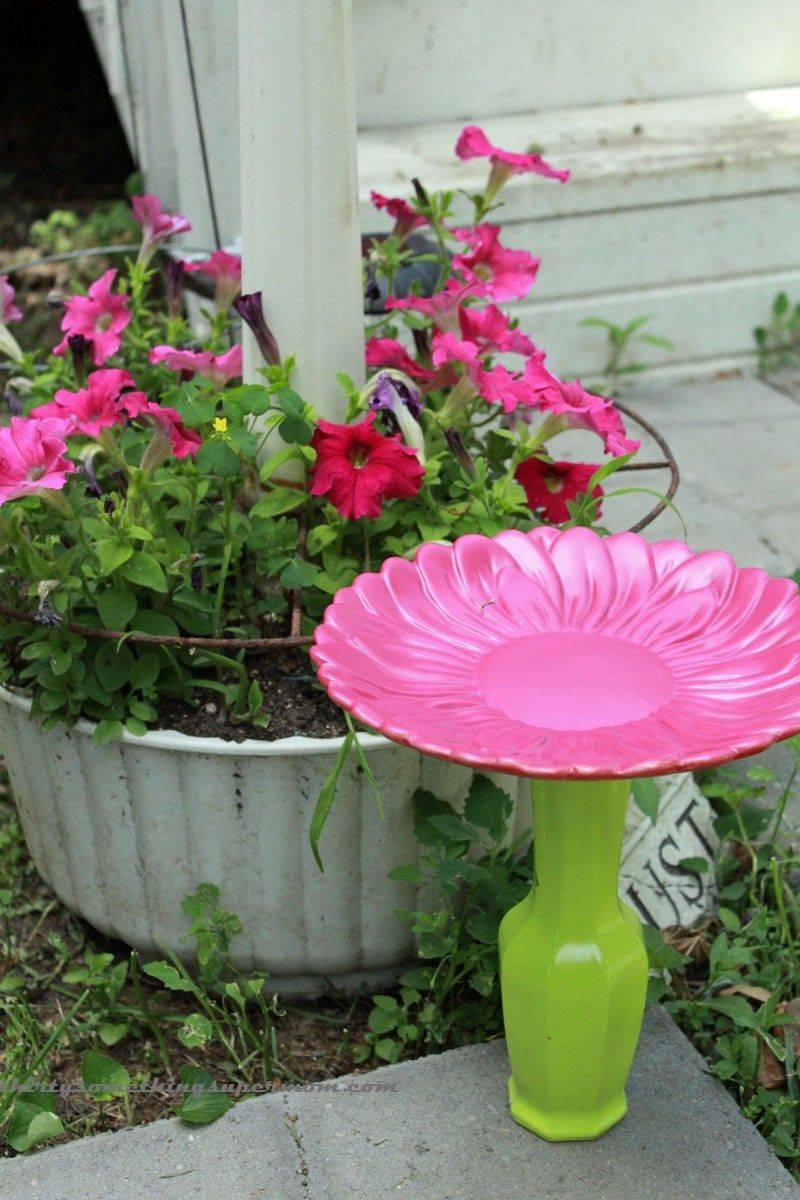 Handmade Glass Plate Flower Garden Art
