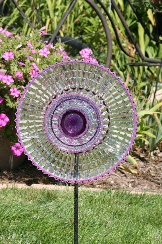 Plate Bloomers Glass Garden Art