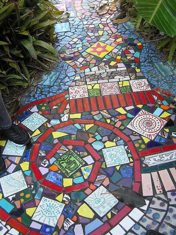 Mosaic Brick Border Mosaic Garden Art