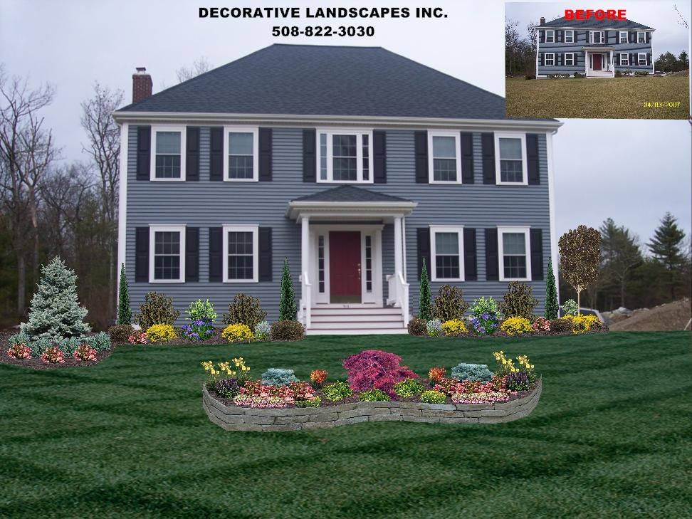 Front House Landscaping Colonial Style Homes