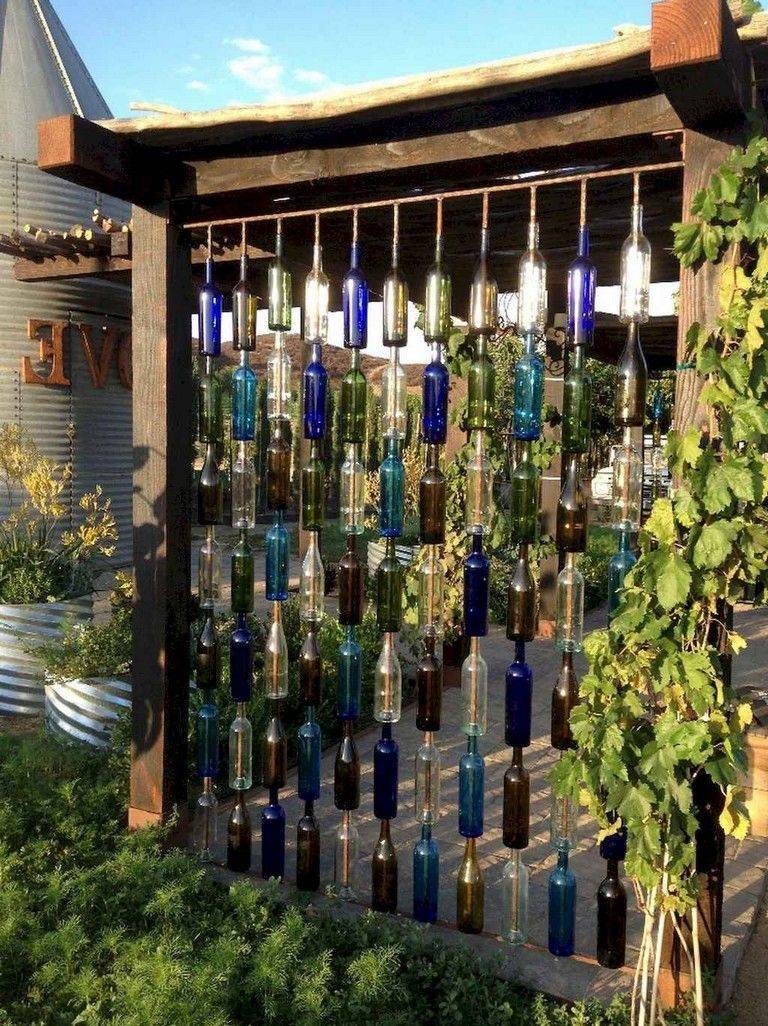 A Wine Bottle Screen Garden Feature