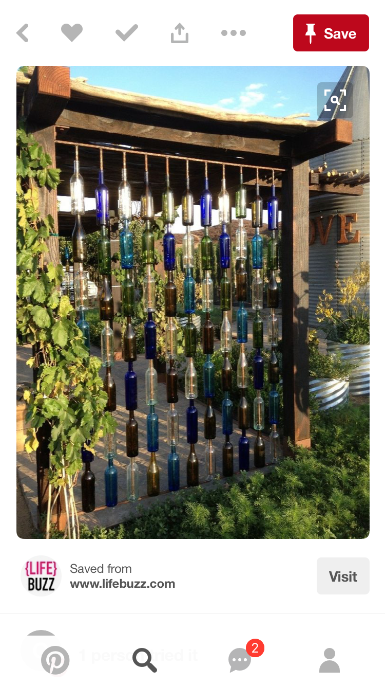 A Wine Bottle Screen Garden Feature