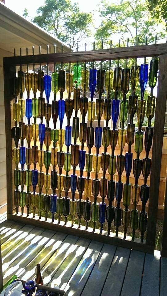 Wine Bottle Privacy Wall