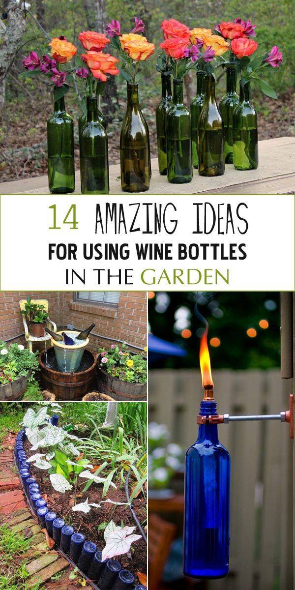 Diy Wine Bottle Garden Decor Ideas