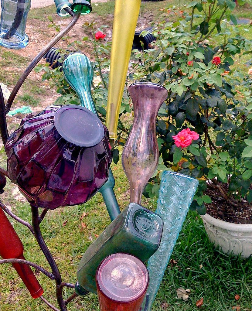 A Blue Wine Bottle Tree