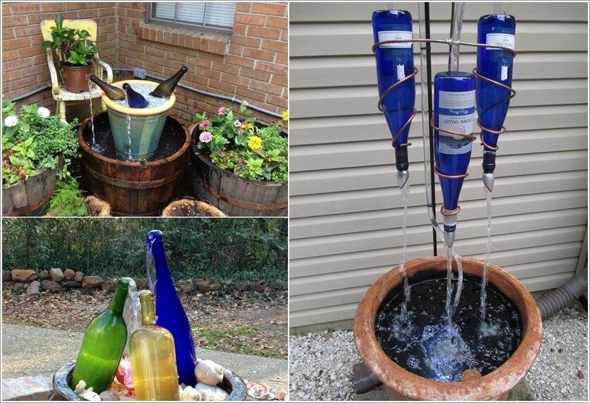 Glass Bottles Garden Decor