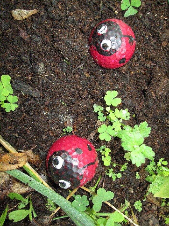 Diy Happy Ladybug Golf Balls Garden Decor Gardens Ladybug