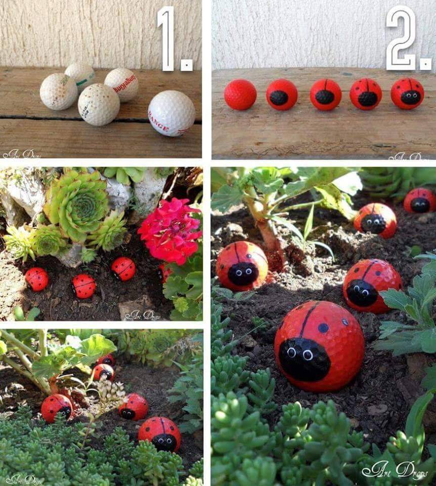 Golf Ball Ladybugs Craft