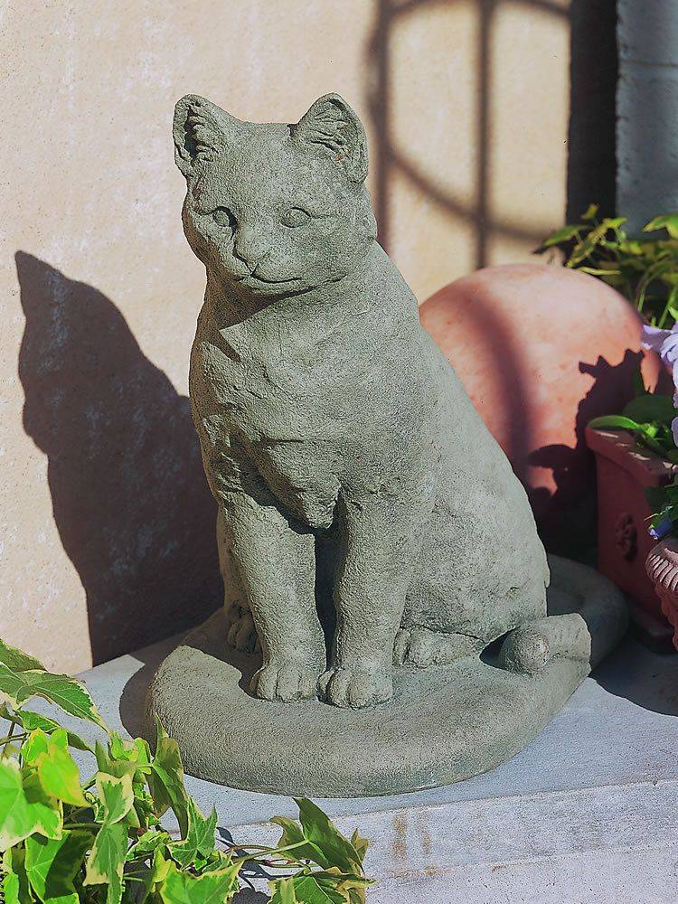 Cat River Stone Garden Statue Happy Gardens
