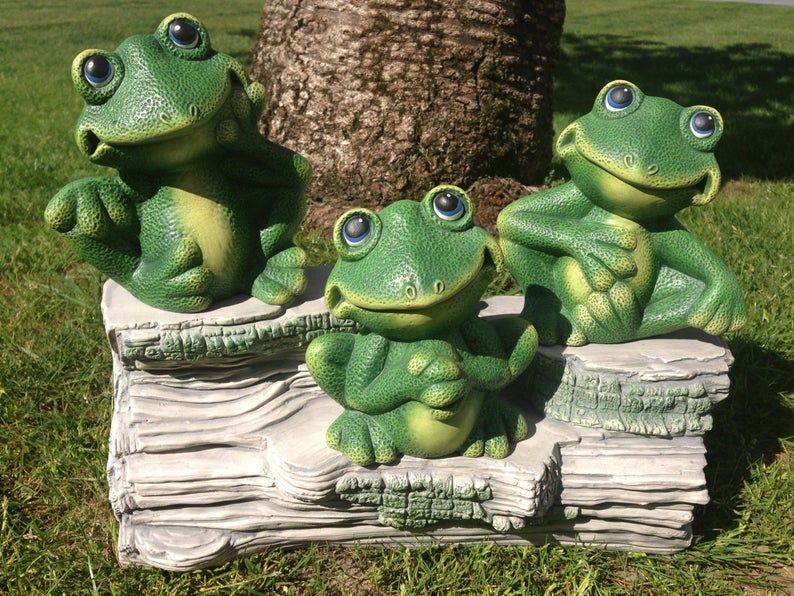 Frog Garden Decor Ceramic Garden Decor Three Frogs