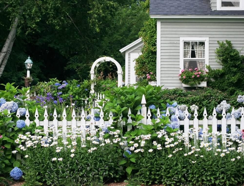 Charming Aged Wooden Picket Fence