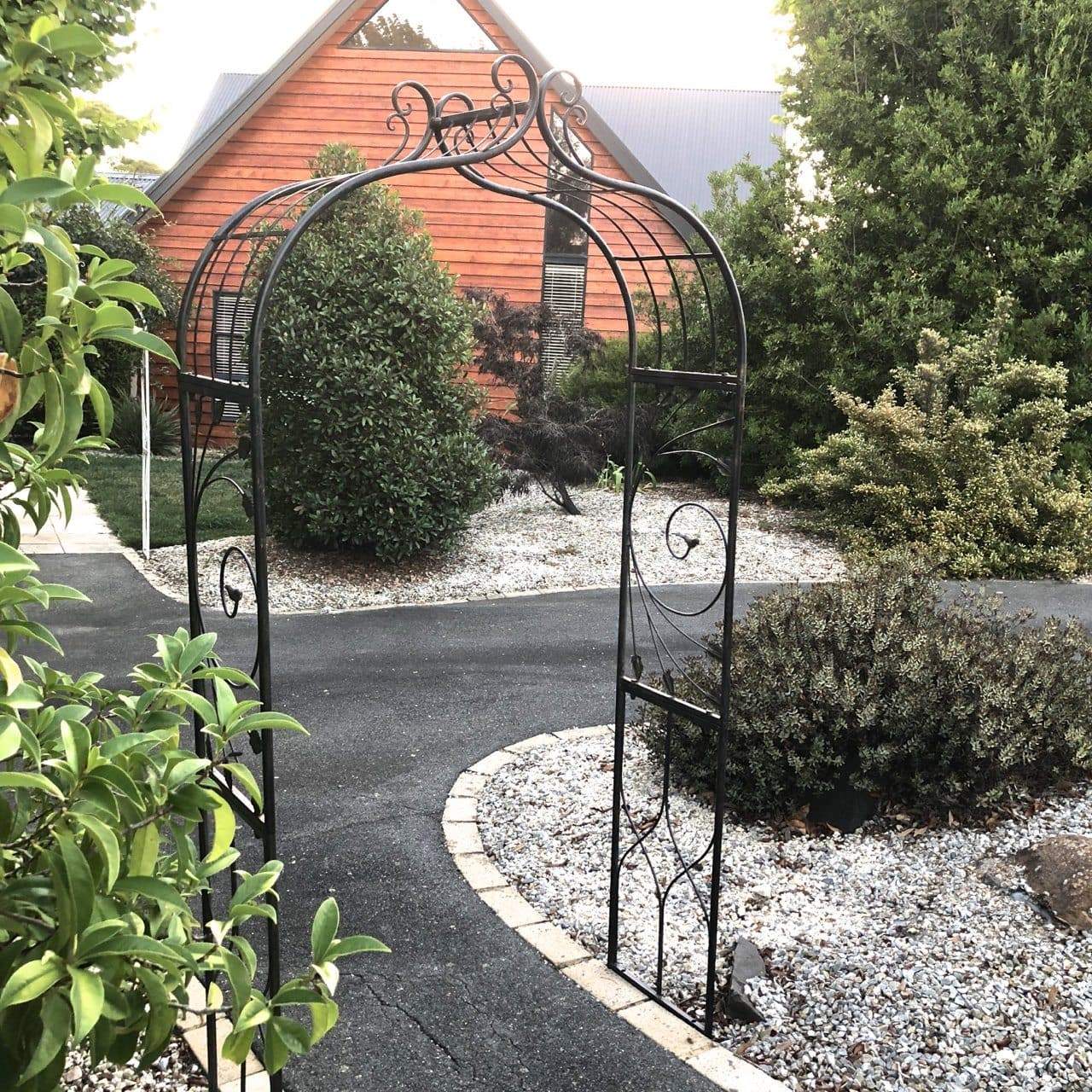 Wrought Iron Xl Round Top Arbor Flower Garden Arch