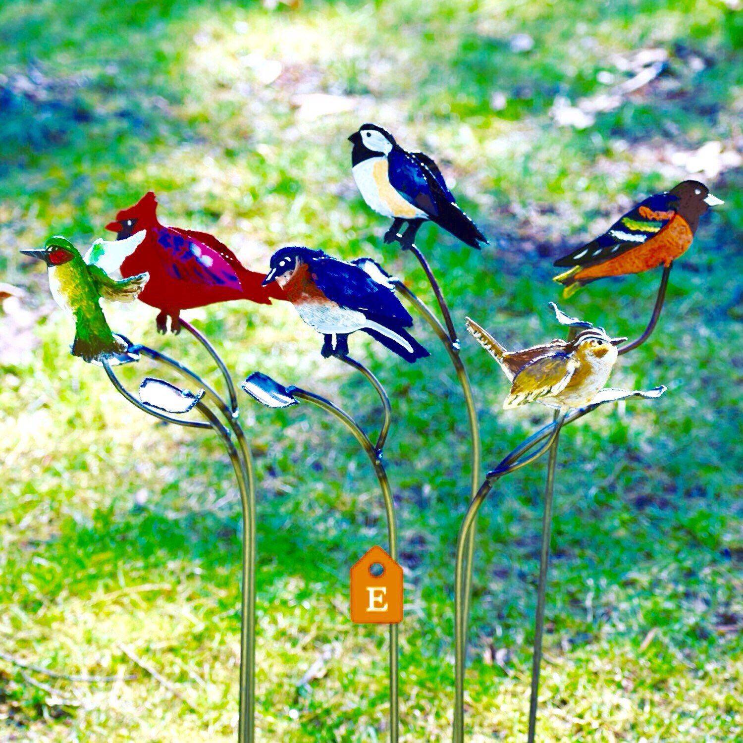 Our Glass Bird Garden Stakes