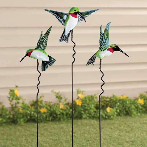 Hummingbird Outdoor Ornament Stake Bird Patio Decor Porch