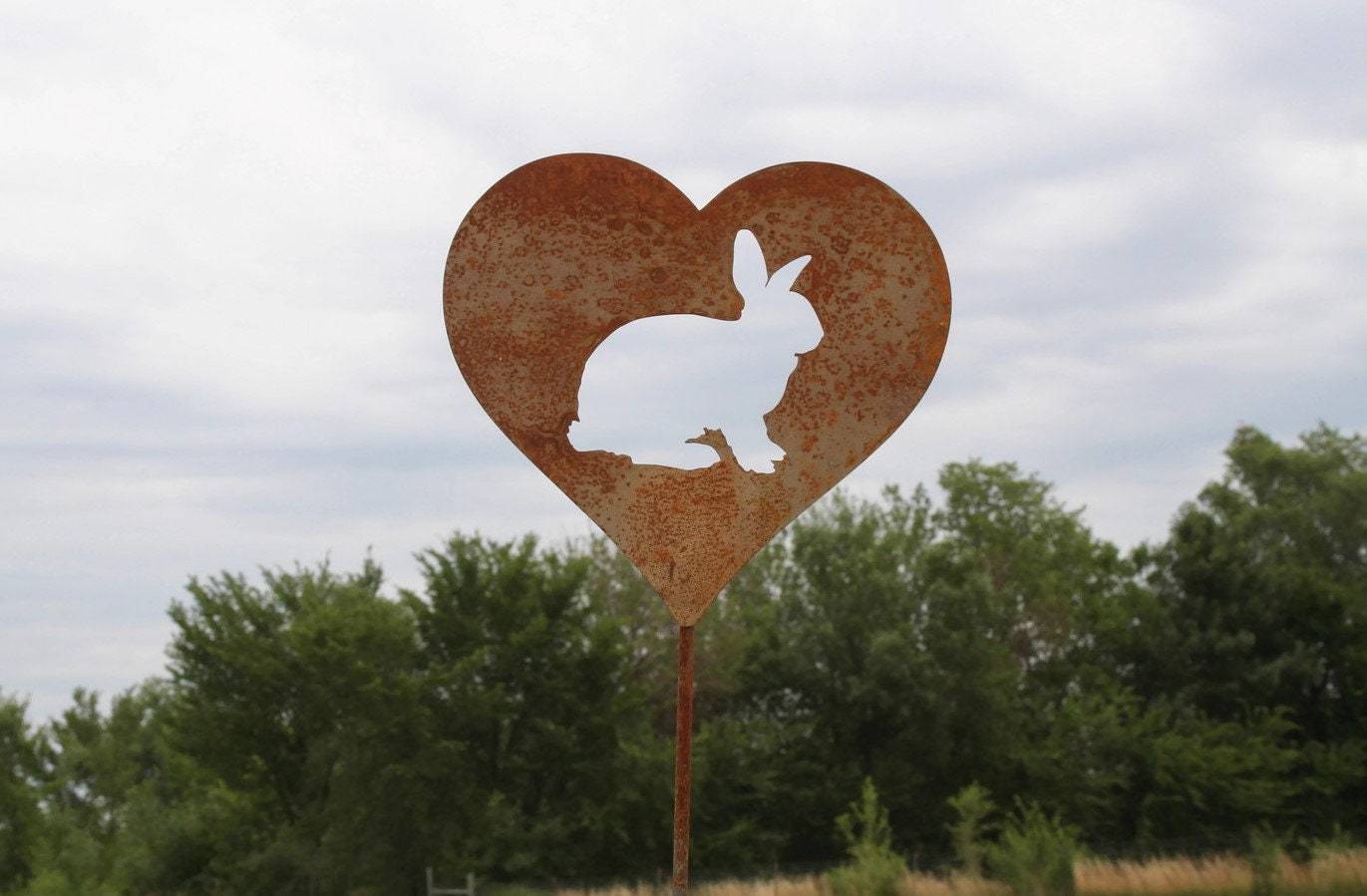 Metal Heart Yard Stake Valentine Love Tribute Etsy Metal Heart