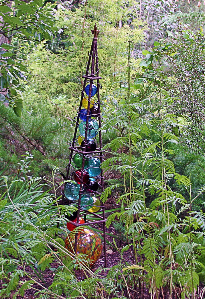 Upcycled Lamp Garden Totem Garden Totem