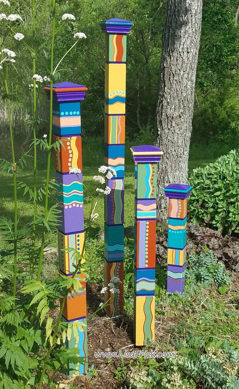 Garden Totem Preorder Hand Painted Garden Art Garden