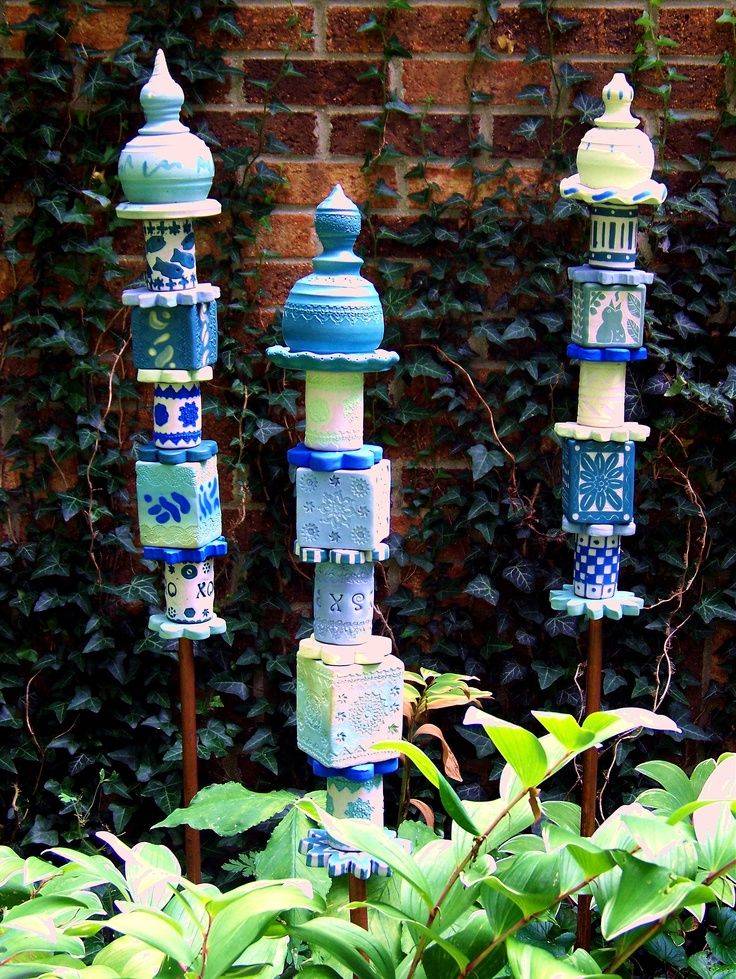 Fused Glass Plant Stake Totem Daisy Flower