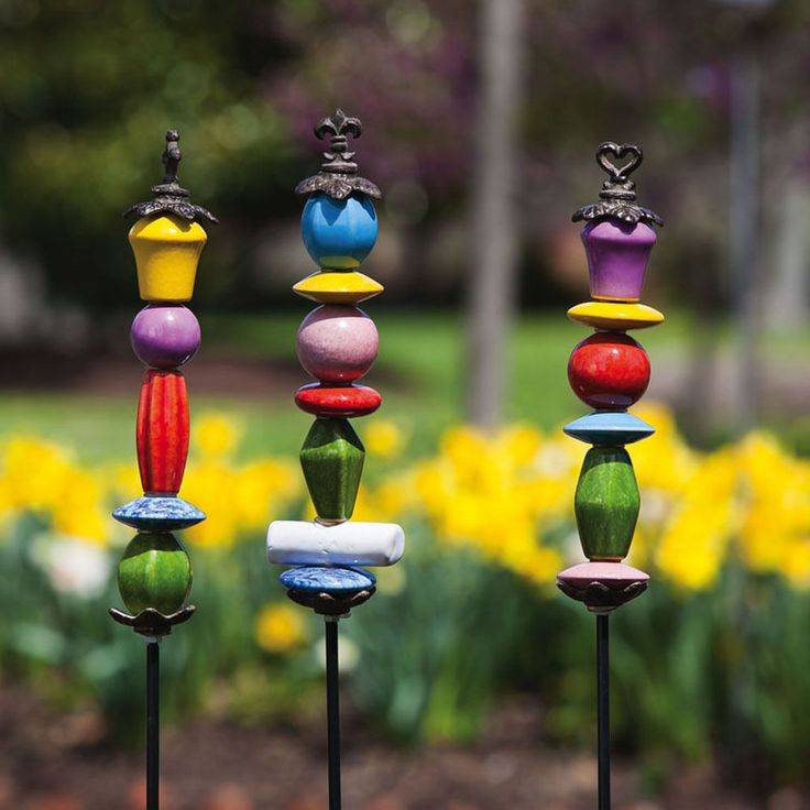 Fused Glass Plant Stake Totem Flowering Jewels