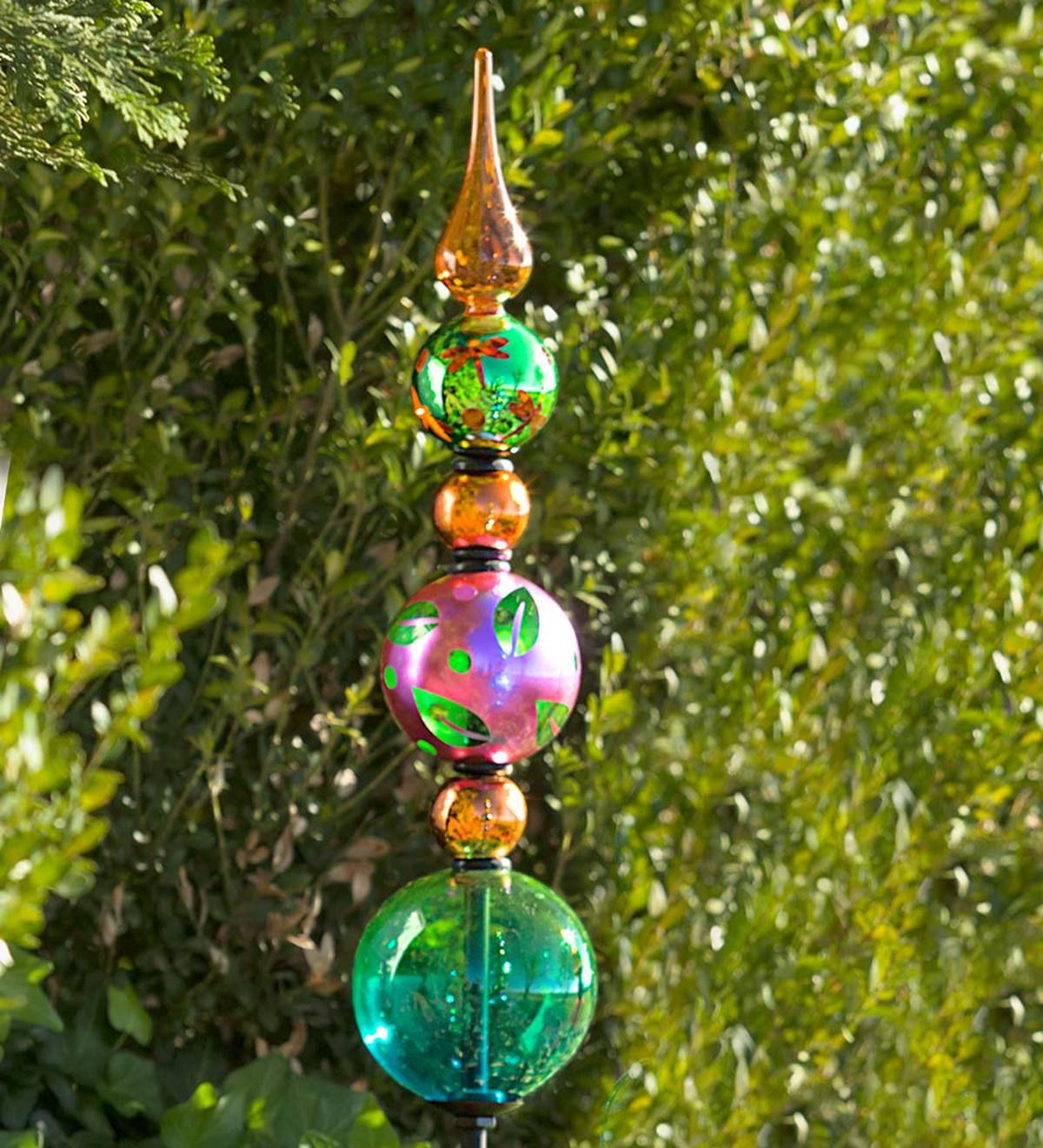 Plow Hearth Glass Finial Totem Garden Stake