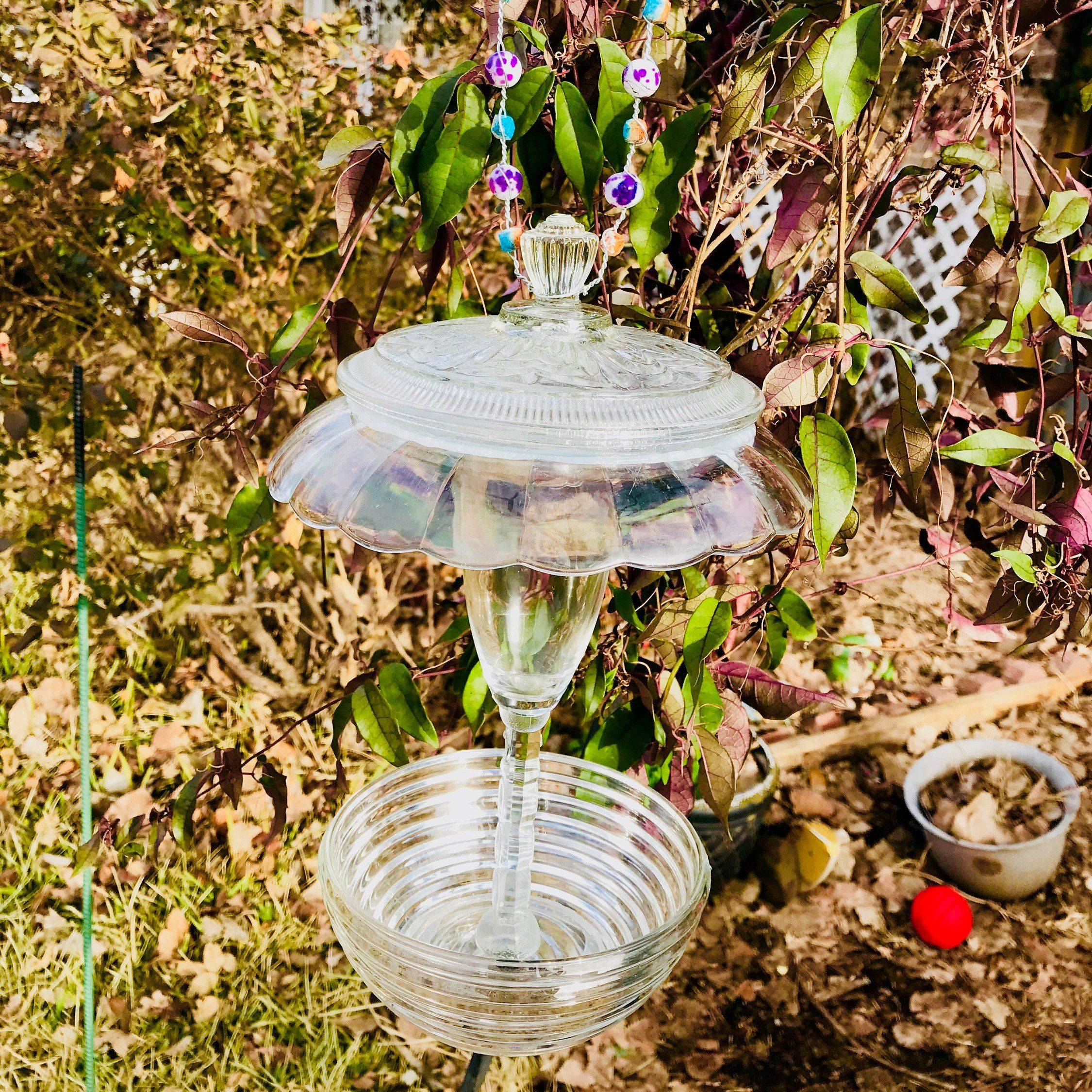 25 Garden Glass Art Bird Feeders Ideas Worth a Look SharonSable