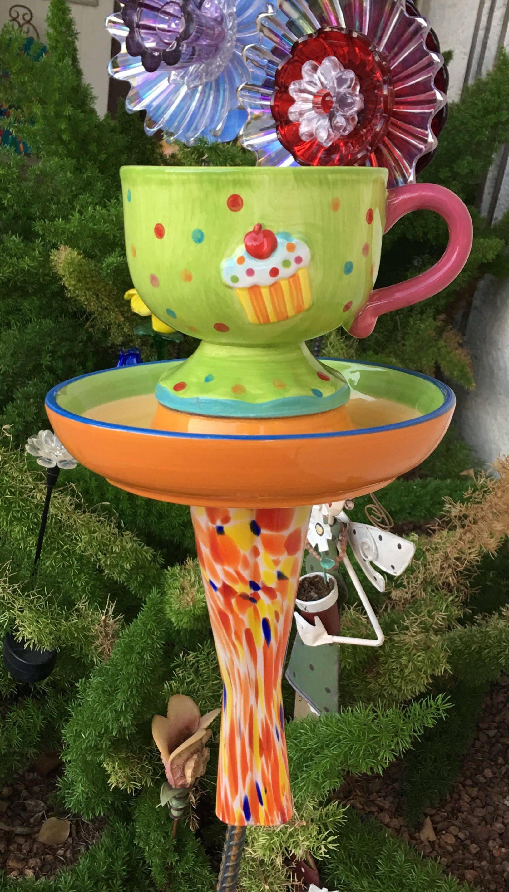 Green And Clear Glass Hanging Bird Feeder Glass Garden Art